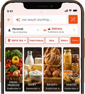 easyDelivery app on a phone